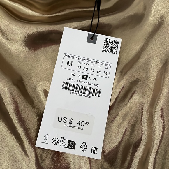 NEW Zara gold metallic dress - Picture 7 of 7